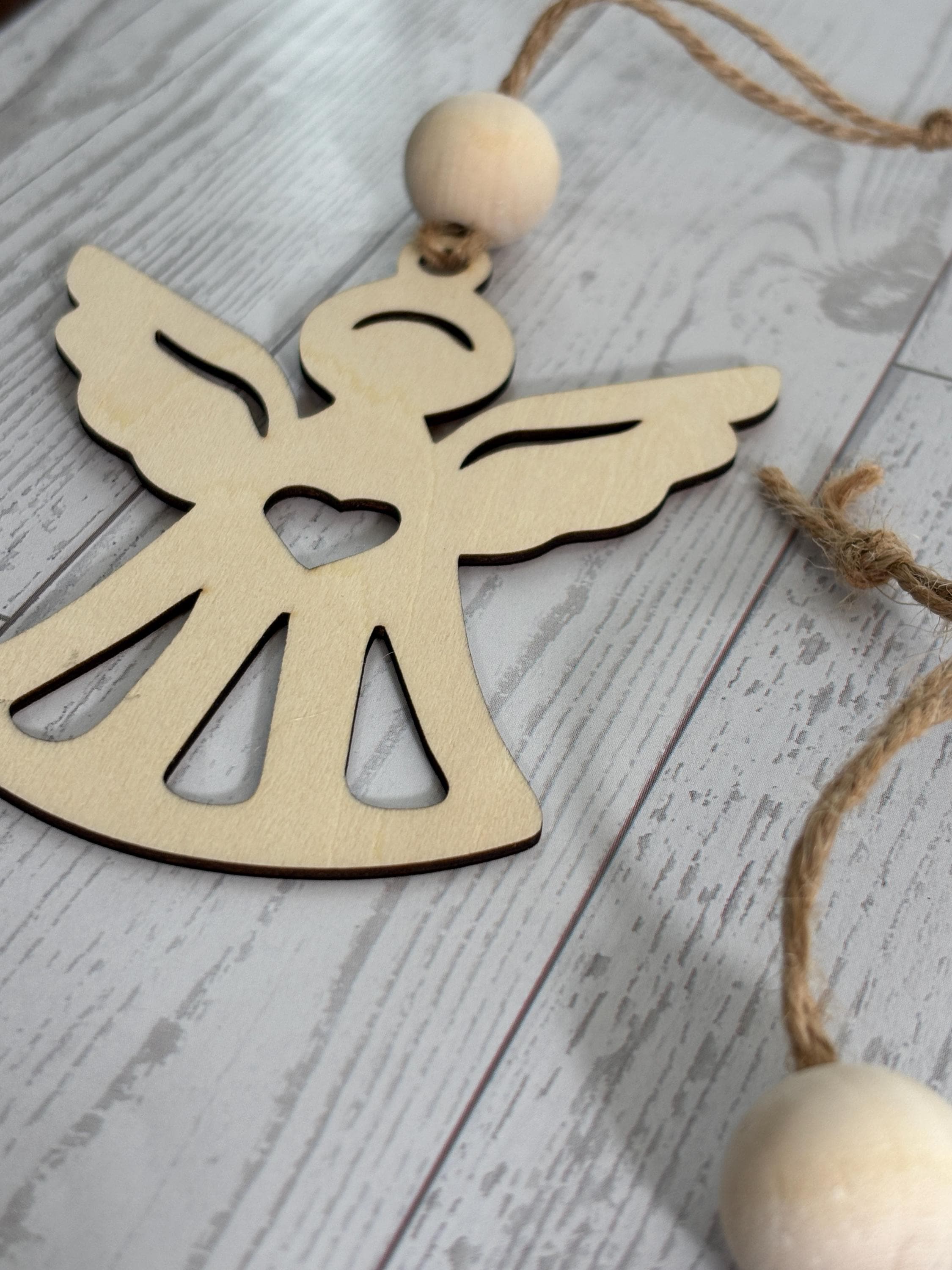 Wooden Christmas Ornaments Santa Tree Reindeer Snowflake Angel