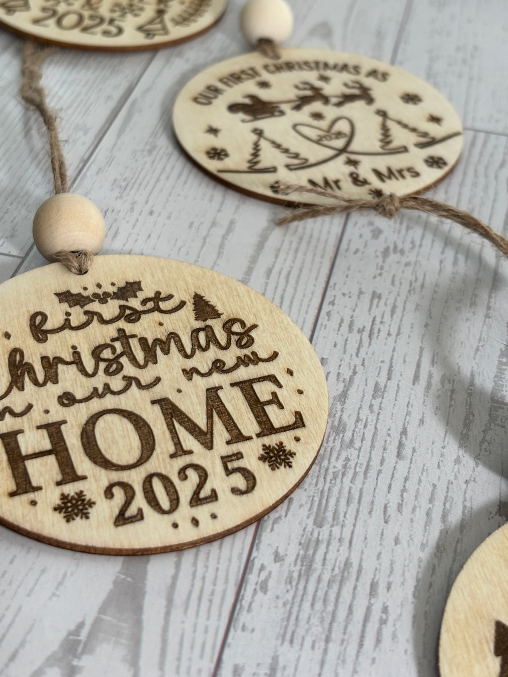 2025 Couples Christmas Wooden Ornament