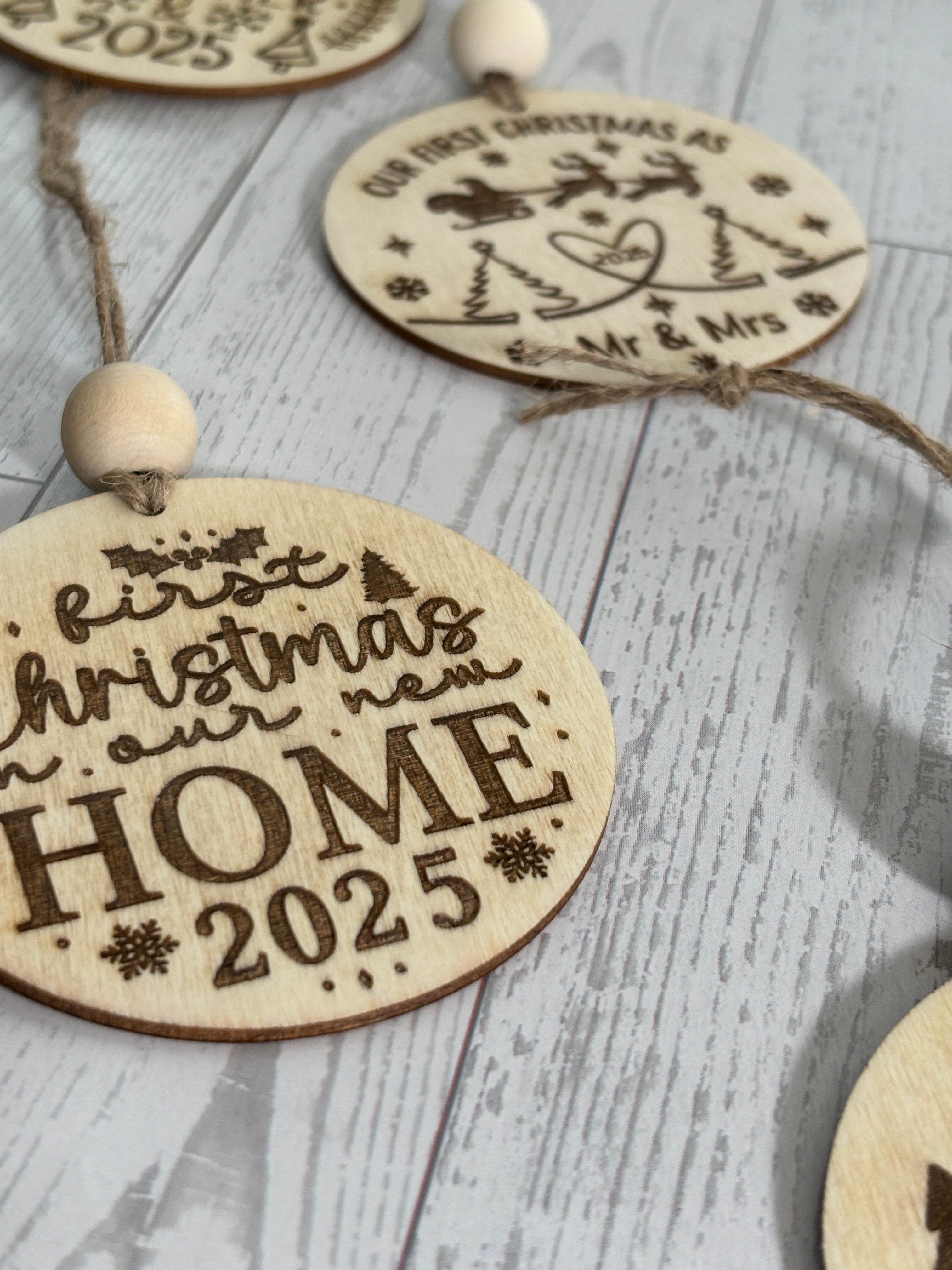 2025 Couples Christmas Wooden Ornament