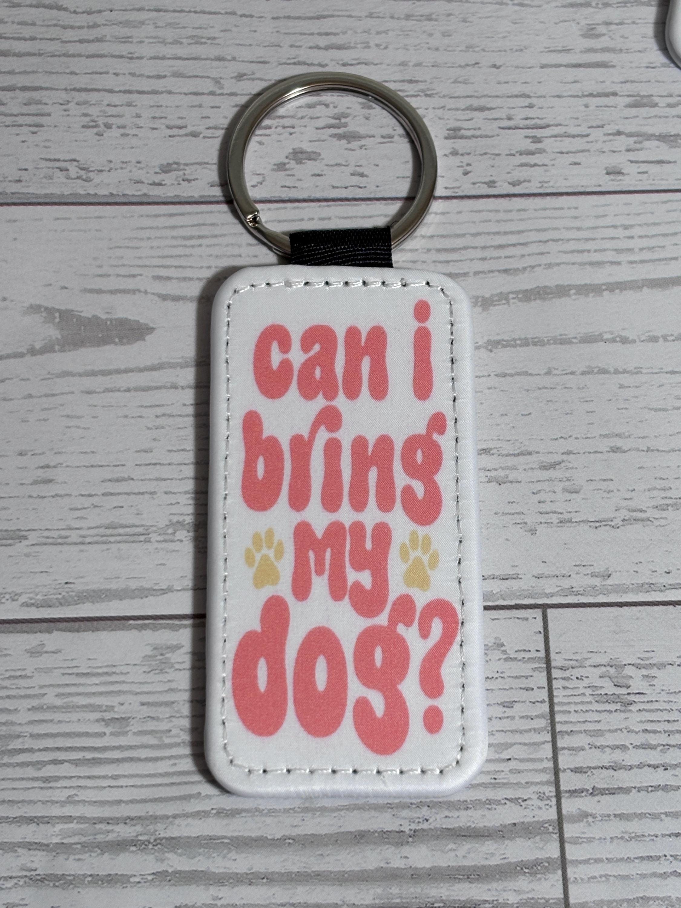 Keychain Leather key Chain Dog Funny Keychain Mom Bruh Reading